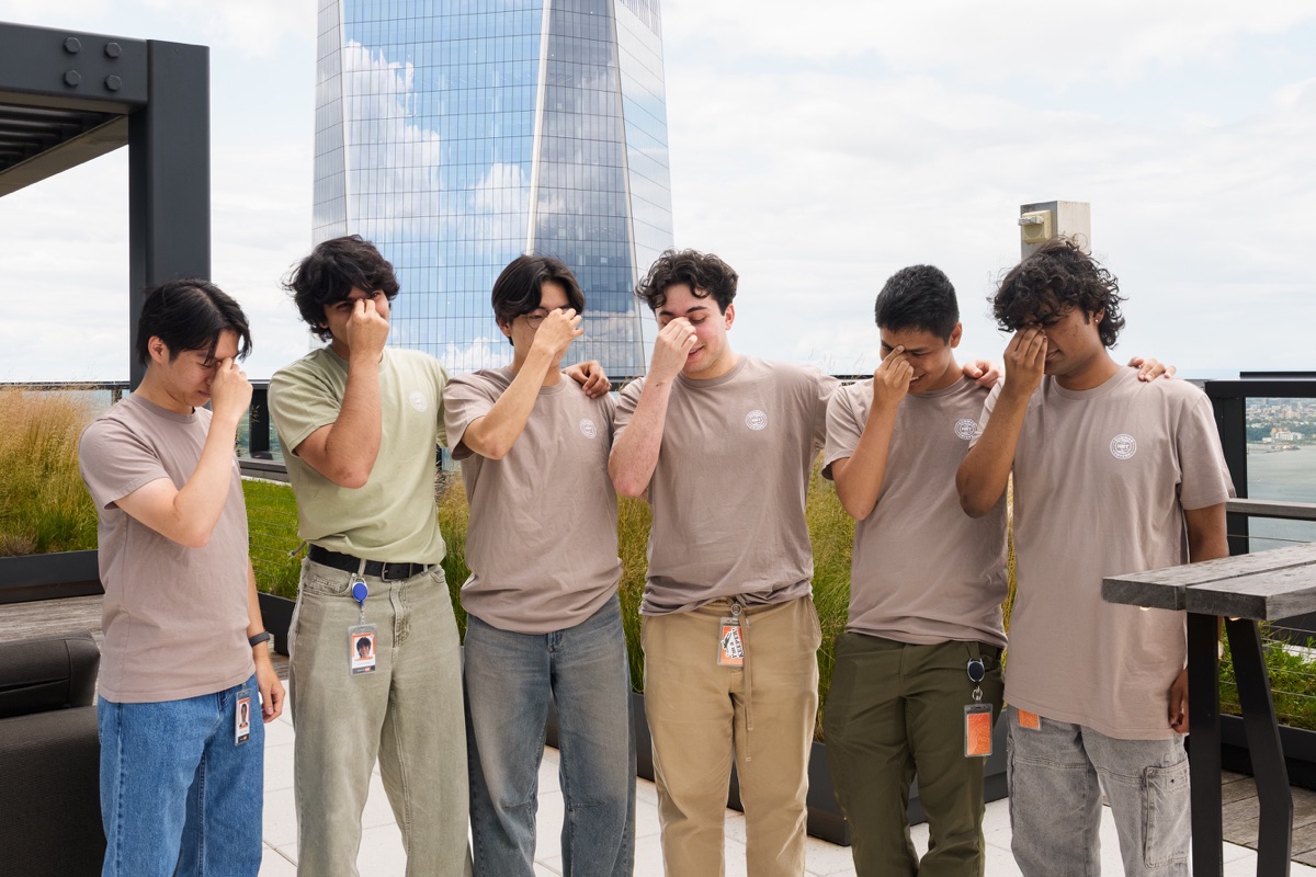 Zain and fellow Hudson River Trading interns in New York